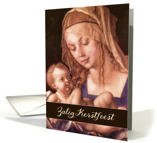 Zalig kerstfeest, Merry Christmas in Dutch, Madonna and child card