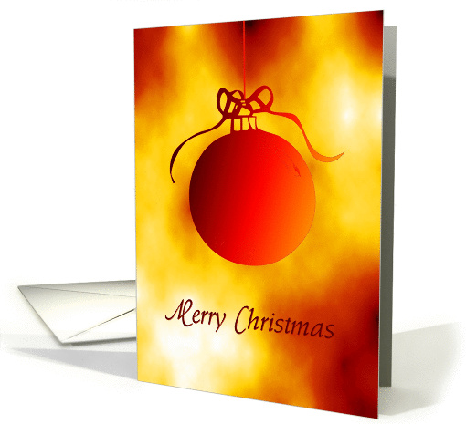merry christmas red glass ornament card (300385)