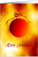 merry christmas red glass ornament card