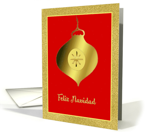 Feliz Navidad, Merry Christmas in Spanish, Glass Ornament card