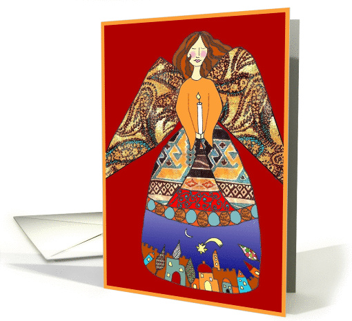 angel with candle card (301150)