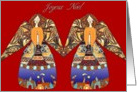 joyeux noel anges two angels with candle card