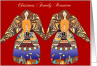 christmas family reunion angels with candle card