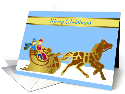 merry christmas sleigh new home card (303490)