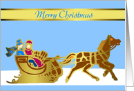 merry christmas sleigh new home card
