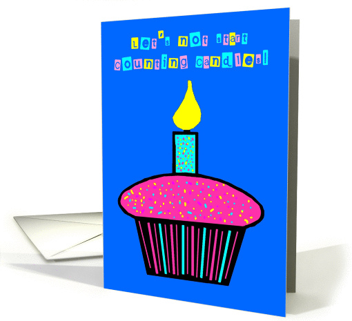 cupcake candle blue card (303962)