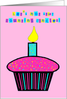 cupcake candle pink card