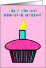 cupcake candle pink card