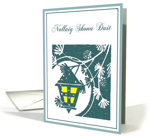 Nollaig Shona Duit light in window birdhouse card (308613)