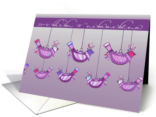 frhliche Weihnachten glass bird baubles card (311873)