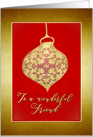 To a wonderful Friend, Merry Christmas, Glass Bauble Ornament card