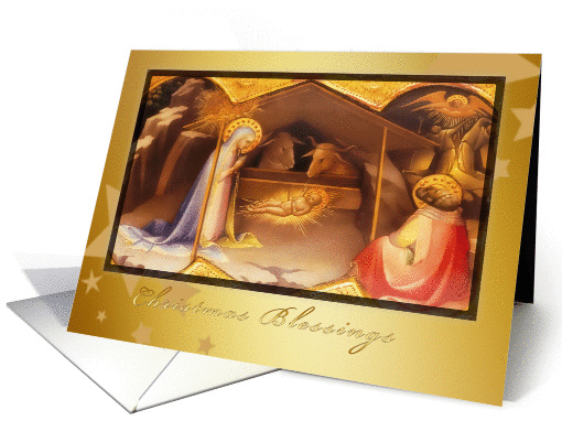 Christmas Blessings, Joseph and Mary, Nativity card (312832)