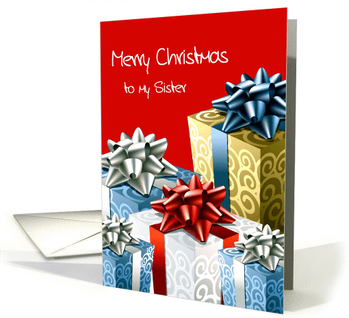 sister merry christmas presents card (316853)