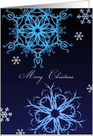 Merry Christmas snow ice crystal card