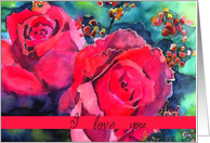 i love you roses card