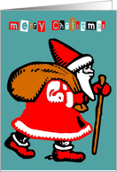 merry christmas santa claus vintage card