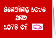 sending love and kisses card