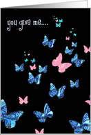 butterflies in my tummy pink blue card