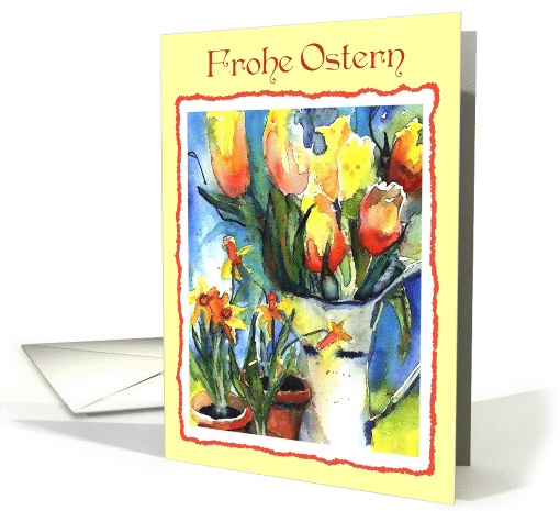 frohe Ostern tulips card (369105)