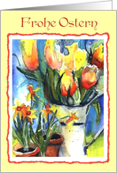 frohe Ostern tulips card