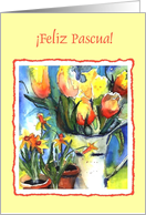 Feliz pascua tulips card