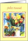 Feliz pascua tulips card