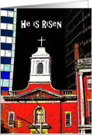 He is Risen, photo Church downtown Manhattan card