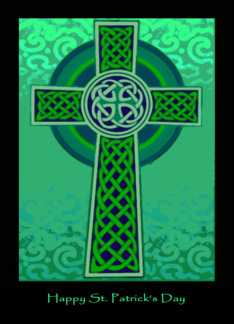 Happy St. Patrick's Day, Green Celtic Cross