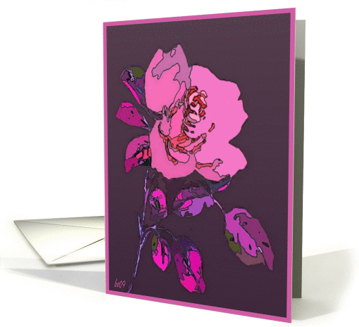 pink rose blanc card (374914)