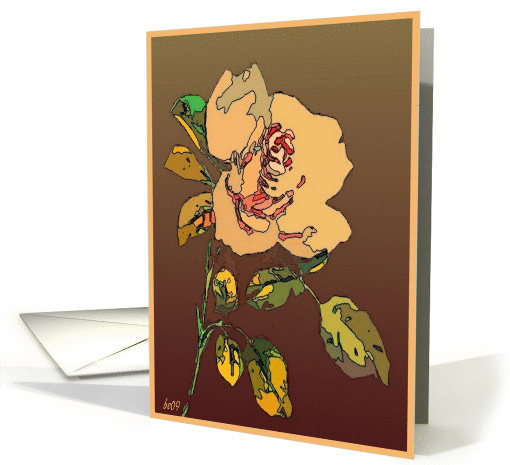cream rose blanc card (374915)