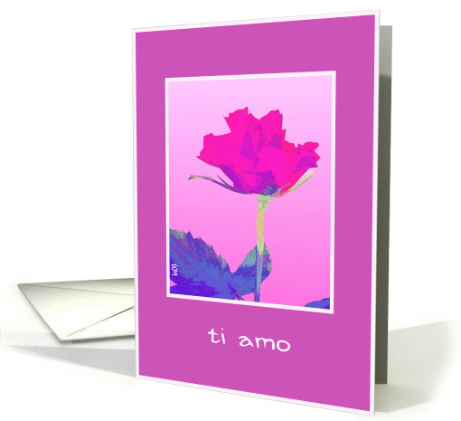 pink red rose ti amo card (374937)