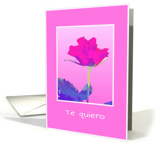 pink red rose te quiero card (375004)