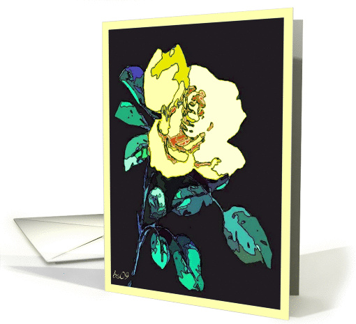 yellow white rose blank card (375518)