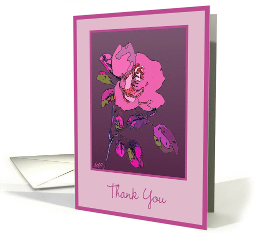 thank you pink rose card (376665)