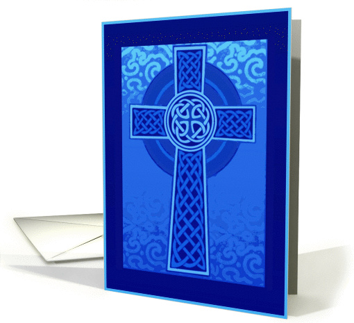 celtic cross irish blessing blue card (385733)