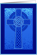 celtic cross irish blessing blue card