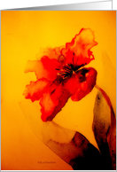 Watercolor Painting of Red Tulip Irish Blessing Inspirational card