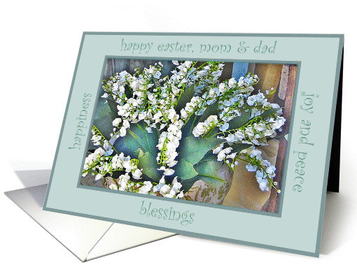 happy easter mom&dad, lily of the valley card (396252)