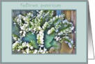 spanish happy easter, lily of the valley card