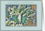 gelukkig paasfeest happy easter, lily of the valley card