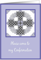confirmation invitation lavender card