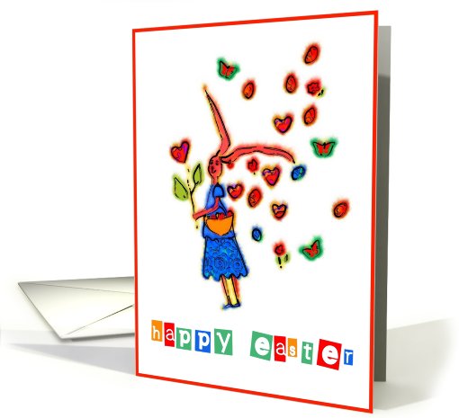 happy easter long-eared bunny card (397749)