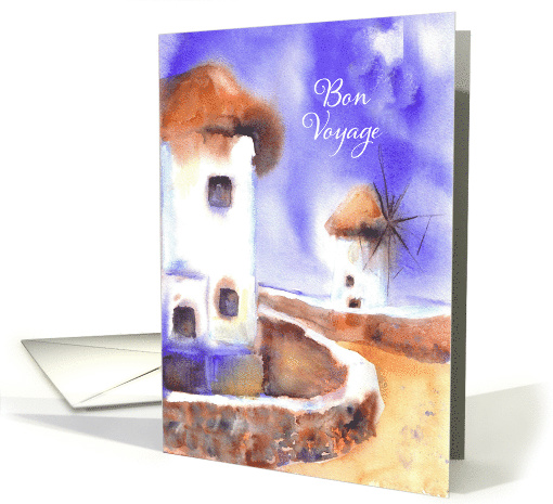 Bon Voyage, Watercolor Painting, Windmills card (400296)