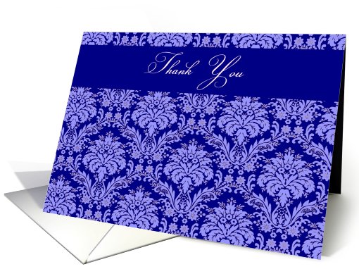elegant blue graphic floral thank you card (403609)
