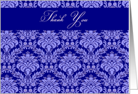 elegant blue graphic floral thank you card