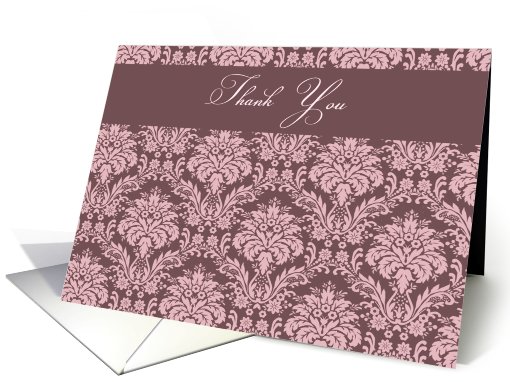 elegant graphic floral thank you sepia card (403658)