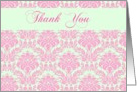 elegant graphic floral thank you sepia card