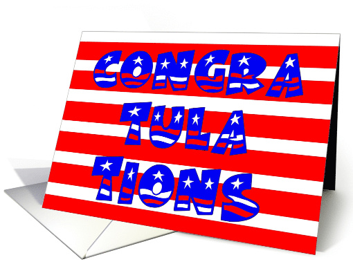 Congratulations on getting your Green Card, Stars and Stripes card