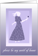 please be my maid of honor violet pink card
