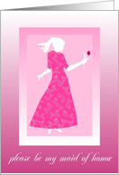 please be my maid of honor pink card